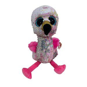 Ty Flippables Pinky Flamingo Beanie Babies Plush Toy Stuffed Animal Beanbag Kids